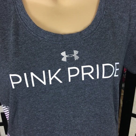 Under Armour Pink Pride ribbon heat gear shirt - Picture 2 of 7